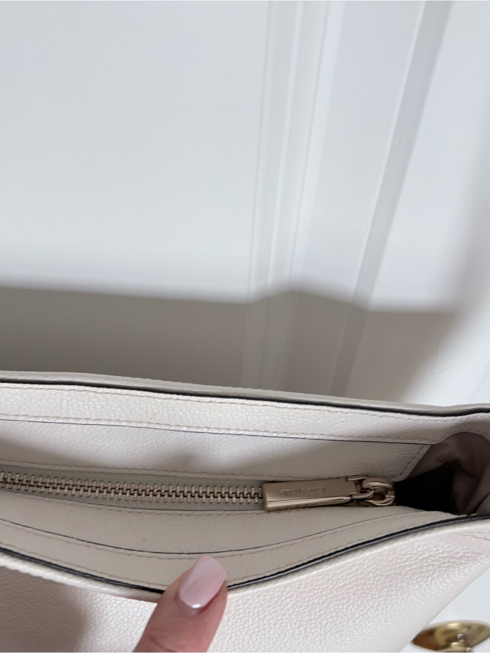 kate spade cream pebbled leather crossbody with black-trim strap - Picture 8 of 10